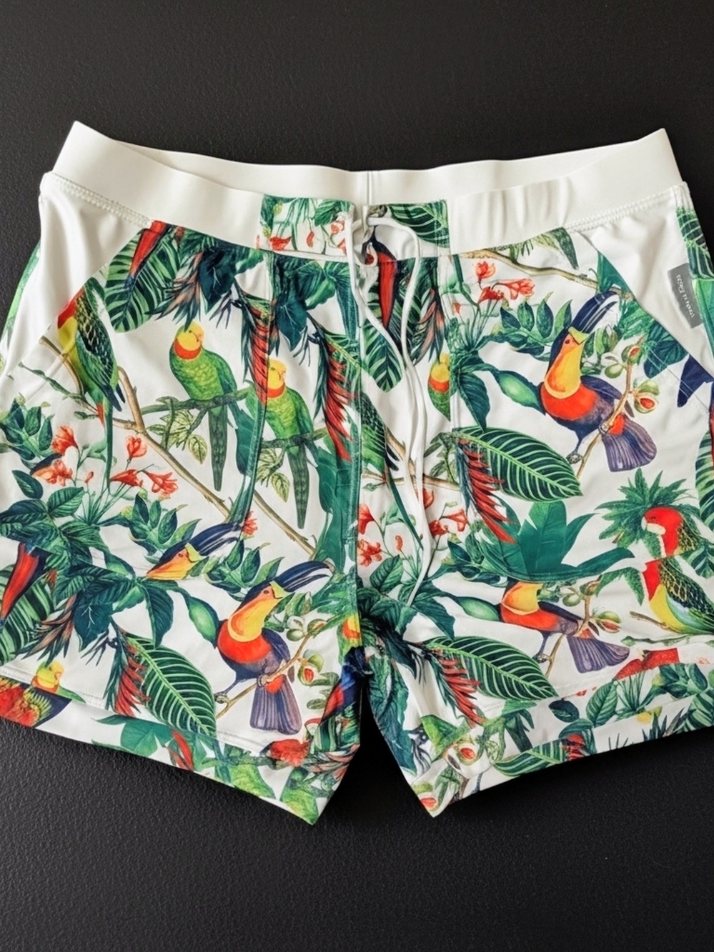 NWOT Taddlee Men's Tropical Board Shorts Swim Trunks Floral W/ Birds - Fits M/L